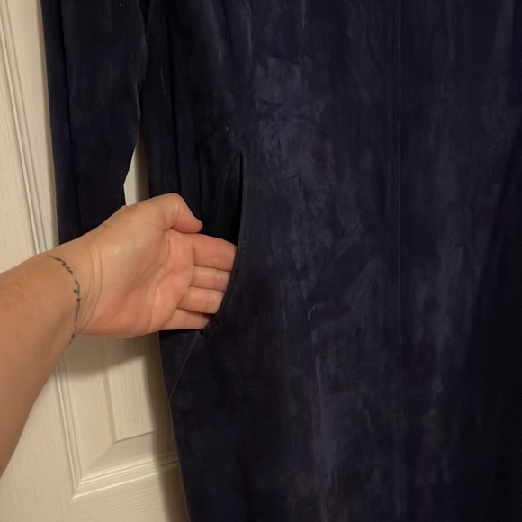 Blue knee length 3/4 sleeves dress - Picture 2 of 7